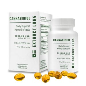 CBD Capsules - Daily Support - 2000mg CBD per Bottle - Extract Labs